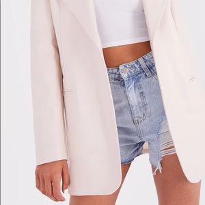 Tall Stone Faux Leather Blazer